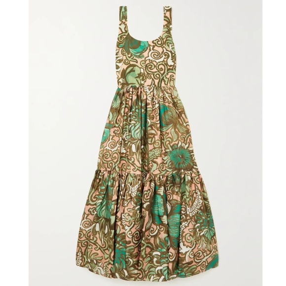 La DoubleJ Capri Floral Silk Twill Midi Dress Size L - Picture 6 of 11